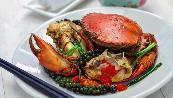 Cua rán tiêu đen Kdam chaa